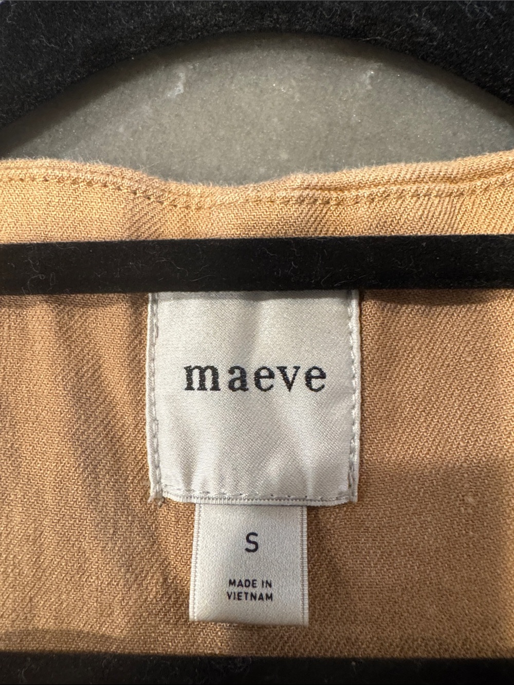 Maeve Sleeveless Button-Front Vest in Tan - Picture 3 of 5